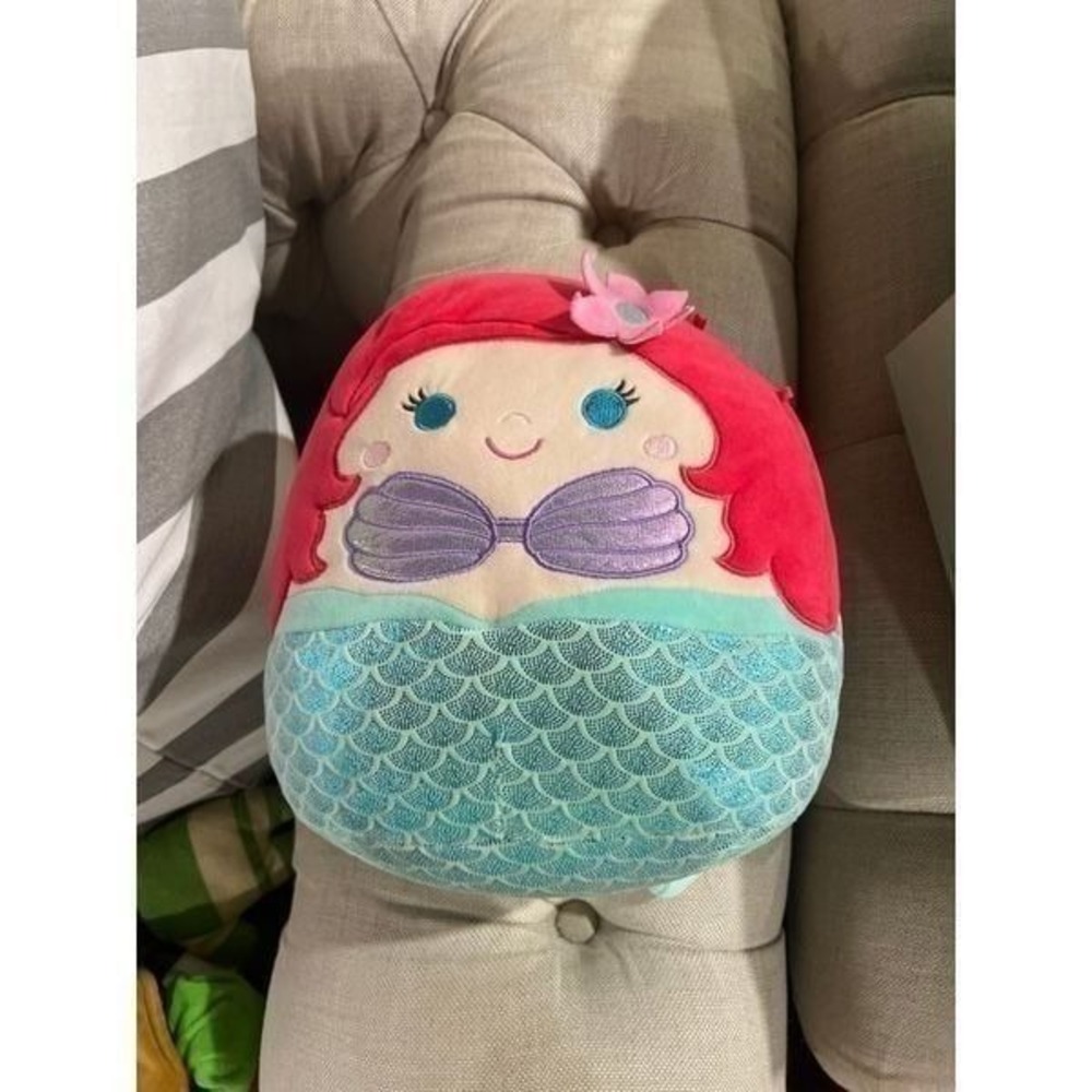 Squishmallow Ariel The Little Mermaid‎ Princess 12" With Flounder Disney new